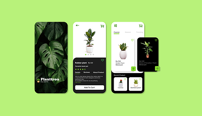 Planttron - An app to sell plants 3d animation branding graphic design logo motion graphics ui