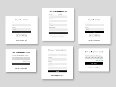 Log In Panel UI desktop light theme log in panel minimalistic sign up simple ui