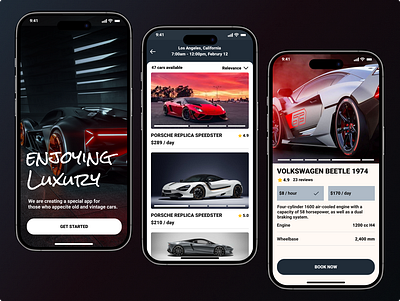 Car sales and exhibitions - Mobile App ui