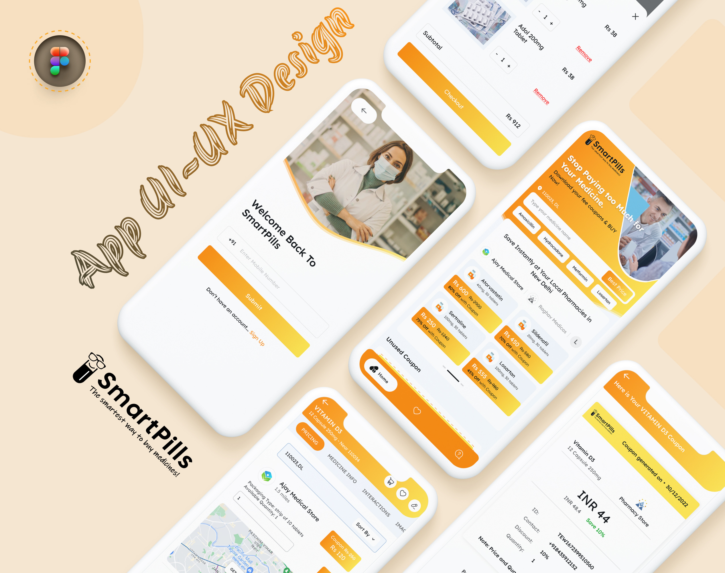 Smart Pills App UI/UX Design app design app prototype application design brand design branding figma design graphic design health app design health tech healthcare app interface ui interface ui design medical app medical app design medicine app ui pharmaceutical user experience design user interaction user interface user interface design