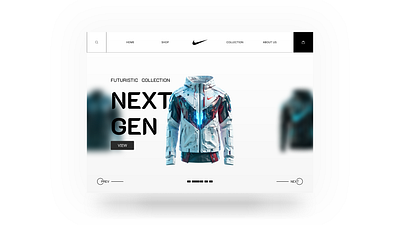 Nike Futuristic Store Shopping WebSite 3d animation app branding cloth design graphic design icon illustration logo motion graphics nike puma shoe typography ui ui design ux