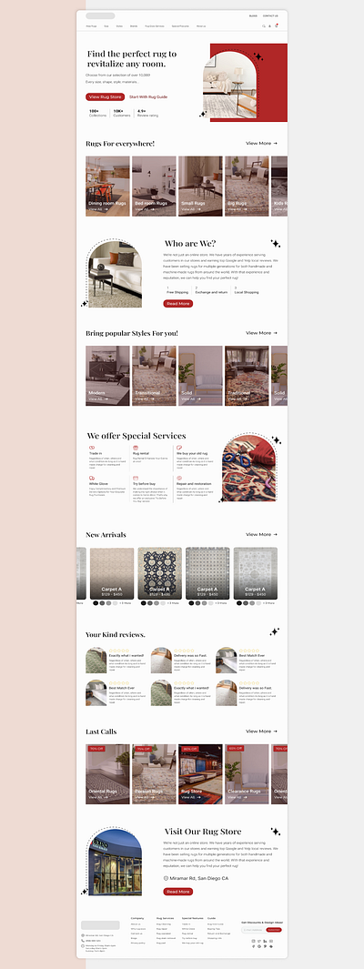 Rug Store - Website design e commerce minimal red rug store ui uiux ux web design webdesign website