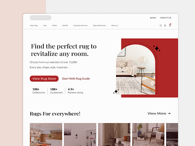 Rug Store - Website design e commerce minimal red rug store ui uiux ux web design webdesign website
