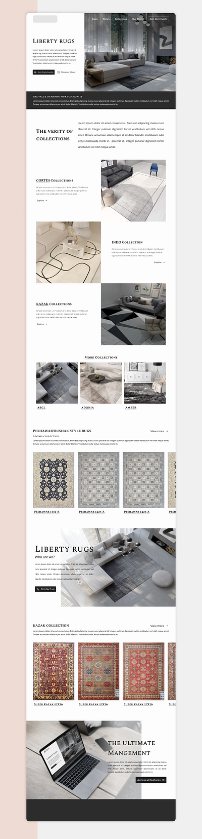 Liberty rugs - Rug Store Website black carpet design e commerce furniture minimal modern rug store ui uiux ux web design webdesign website