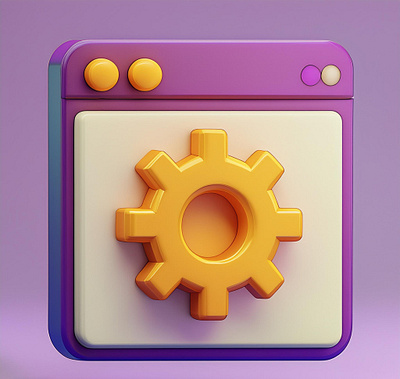 Browser Setting 3d icon illustration 3d