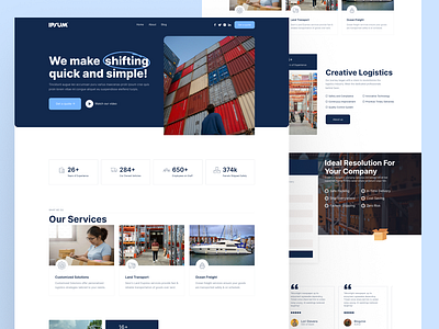 Shipping Logistic Landing Page Design cargo tracking logistic landing page logistic services logistic solutions logistic systems transport landing page transport logistics transport routes transport services