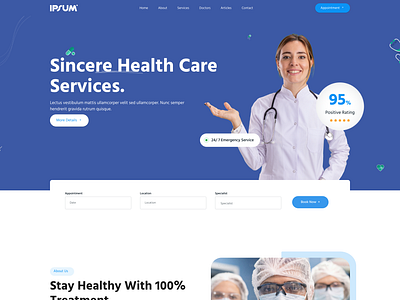 Health Treatments - Medical landing Page Design care appointments care services health info health portal medical booking medical landing page medical page medical records medical website