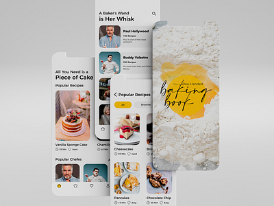 One-Handed Baking Book-UI UX Design app design graphic design logo typography ui ux