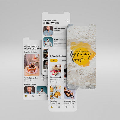 One-Handed Baking Book-UI UX Design app design graphic design logo typography ui ux