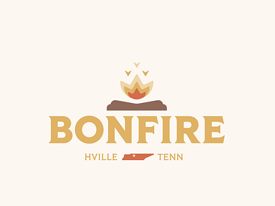 Bonfire Logo Idea badge bonfire fire hendersonville hville lines logo minimal round sparks tennessee thick tiller