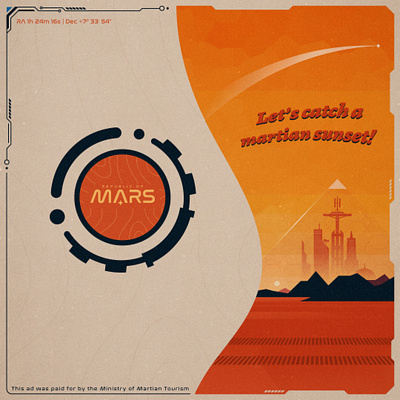 Let’s catch a martian sunset! cosmos graphic design illustration mars martian space travel vector