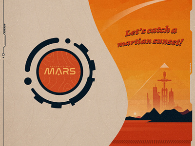 Let’s catch a martian sunset! cosmos graphic design illustration mars martian space travel vector