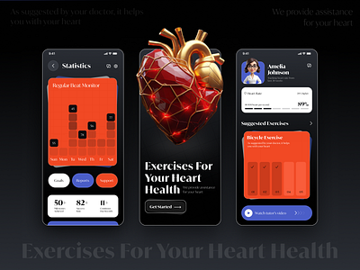 ❤️ Heart Care Mobile App ❤️ branding design healthcare healthcare app heart care mobile app heartcare latest mobile app mobile app mobile app design mobile app design for healthcare trending mobile app typography ui ux