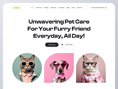 Pet Care Website Redesign / Landing Page Redesign / UI cat website design dog website jabel landing page landingpage design pet pet app pet care pet home pet medical pet service pet website pet website redesign ui user interface design ux website redesign