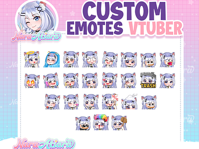 Custom Emote Design for VTubers and Twitch Streamers chatemotes customvtuberemotes streaming streamingemotes twitch uniquevtuberdesigns vtuberart vtubercustomization vtuberemotes