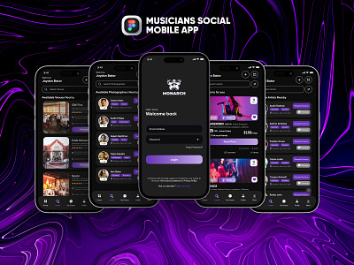 Musicians Social application music music app social app ui ui design ui ux
