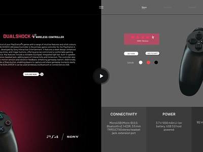 DualShock 4 Wireless Landing Page. 3d animation app branding controller crm design gaming graphic design illustration landing page logo motion graphics sony ui ux vector web web design