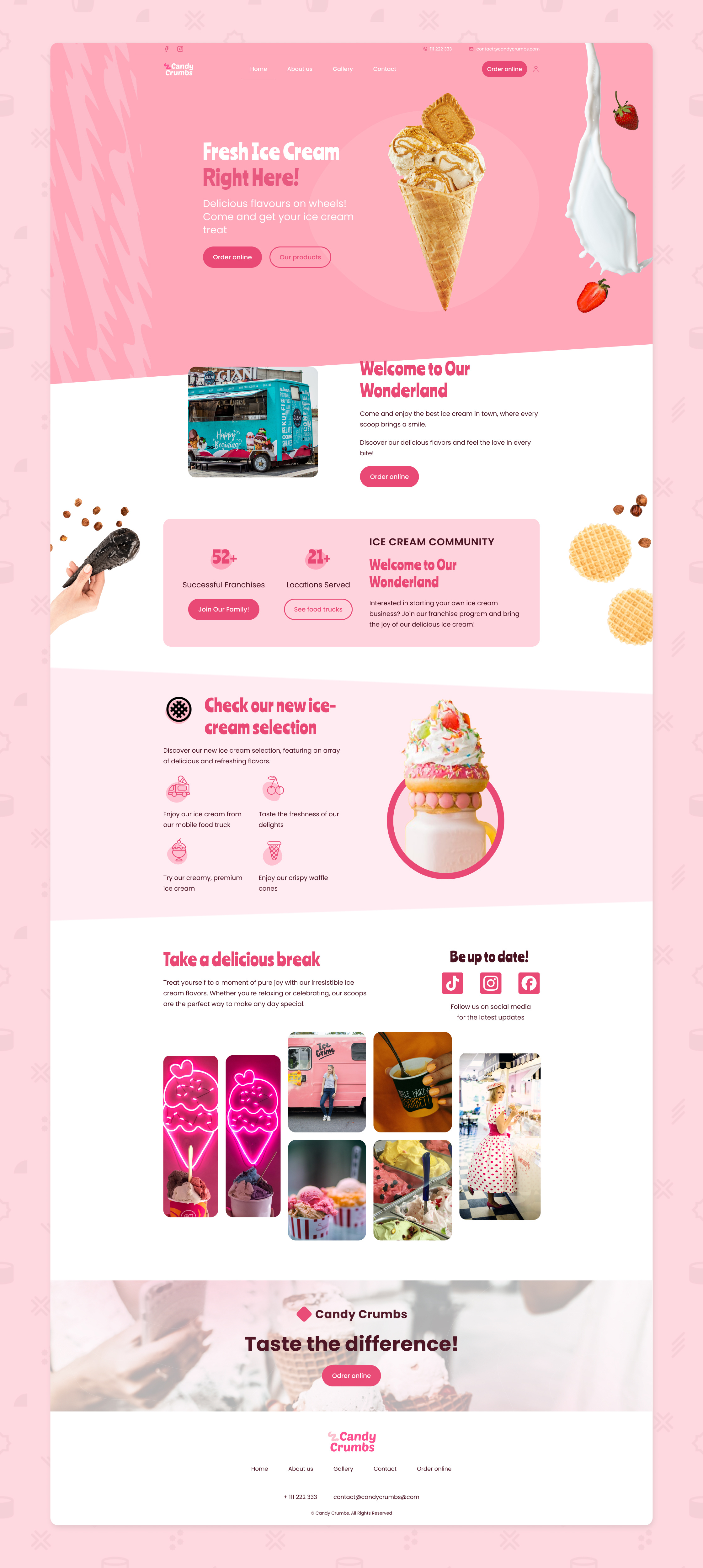 Redesign of Ice Cream Website Template by Gosia Brandt on Dribbble