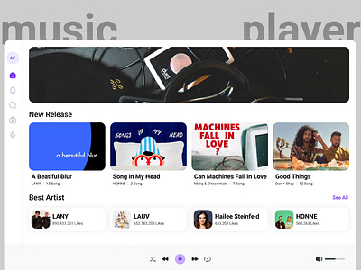 UI Music Player dashboard design music music player ui ux