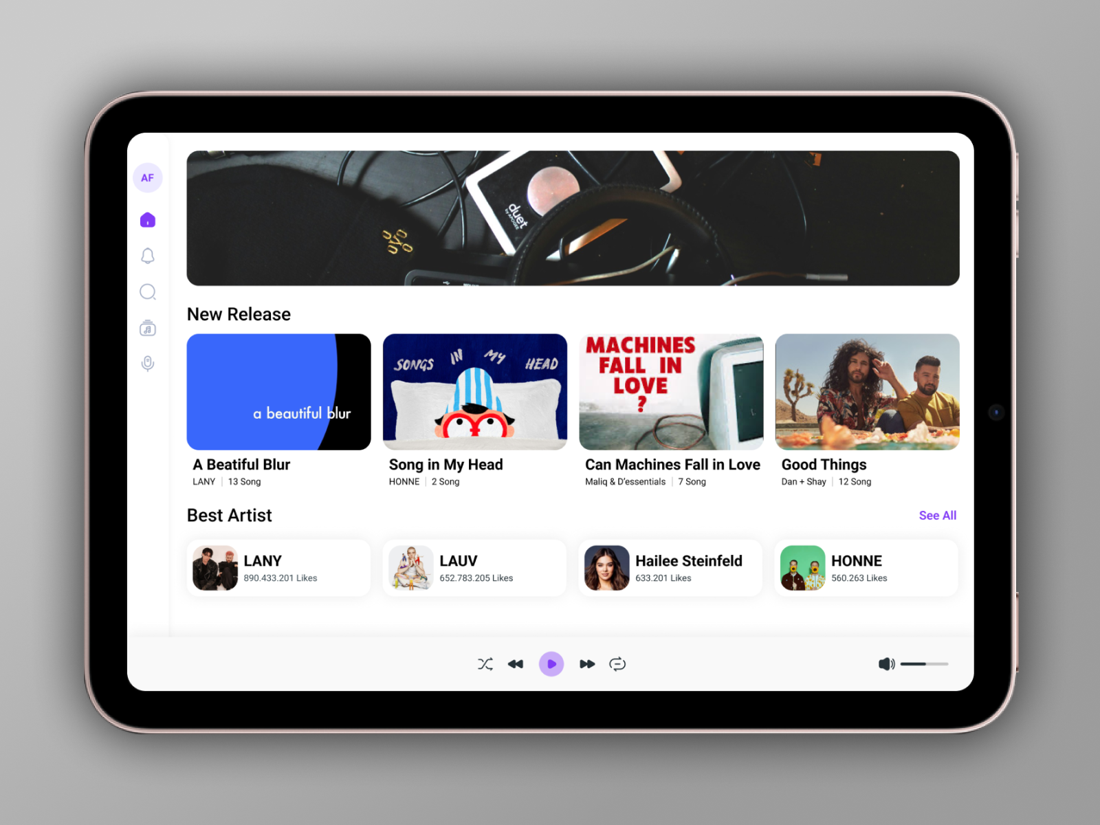 UI Music Player dashboard design entertainment music music player ui ux