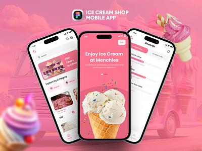 Ice Cream Shop 🍦 app design application design ice cream ice cream app ice shop app icecreamshop interface shop app ui ui concepts ui ux