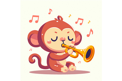 World Music Day Background with Monkey Character Illustration background cartoon celebration character creative day event festival fun genre harmony instrument jazz monkey music notes orchestra ornaments sheet trumpet