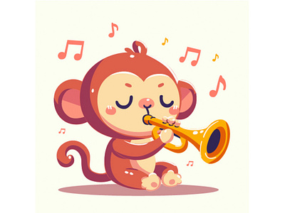 World Music Day Background with Monkey Character Illustration background cartoon celebration character creative day event festival fun genre harmony instrument jazz monkey music notes orchestra ornaments sheet trumpet