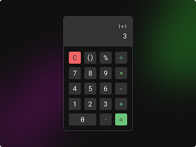 Day 13 of improving my UI skills · #13 Design a calculator calculator challenge dark dark mode flat design green red ui
