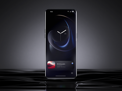 Watch face design for Color OS by Milkinside cgi clock color dark design lock lockscreen night octane oem operating system oppo os saver screen simple ui ux watchface water