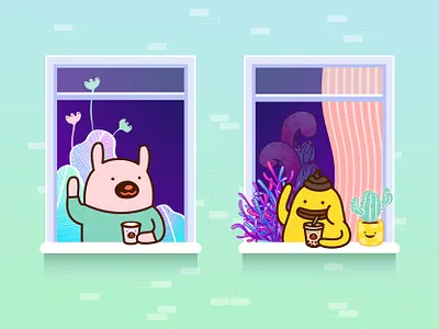 Cozy Coffee Time branding character design character illustration coffee coffee time cute character digital illustration illustration monster morning coffee wackymons