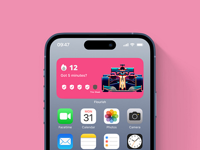 Rish in an F1 race car app design graphic design illustration ios ui vector widget art