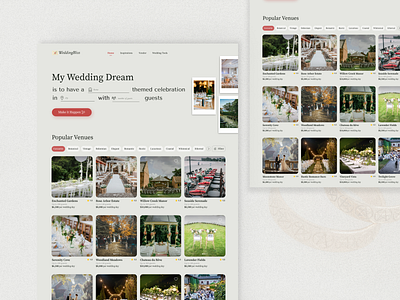 AI Wedding Venue Platform app product design ui ui ux ui design ux web web design wedding