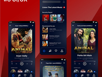Music app UI✨ animation app application branding design graphic design inspirations music ui