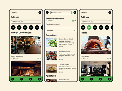 Food Delivery Application - Home and Restaurant Page app design application design food delivery food service mobile app mobile application mobile design ui user interface
