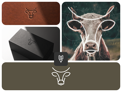 Cow Logo Design app branding cow design flat golden ratio graphic design grid design icon illustration line art logo ui vector