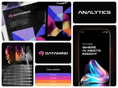 Ai-based data mind logo and branding ai analytic artificial brain brand brand guidelines brand identity branding data identity intelligence logo logo design marketing mind saas statistic technology visual