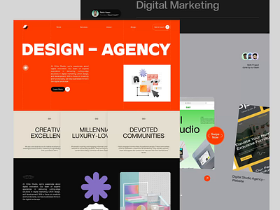 Digital Agency - Web Landing Page Design agency agency landing page agency ux services agency website animation design services digital agency digital web design agency landing page modern agency motion graphics orbix ui design ui web uixrakib183 ux design website