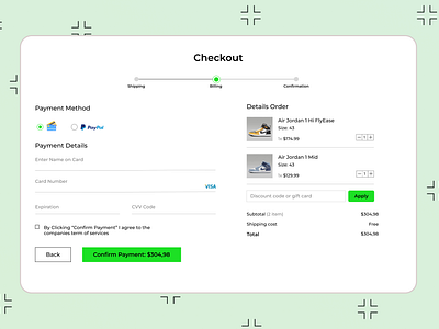 Ecommerce checkout page - Daily UI #002 checkout checkout page daily ui daily ui 002 daily ui 2 design ecommerce ecommerce checkout modern design nike ui ux