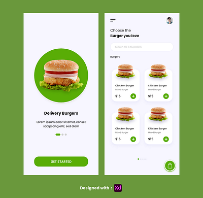 Burger Mobile Apps graphic design ui ux