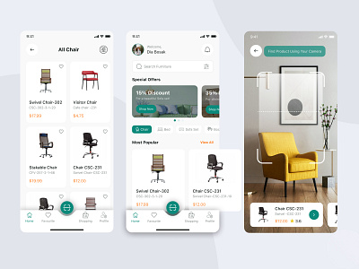 Furniture E-commerce Mobile App ai app ai app template app design chair design ecommerce furniture app furniture design ios app ios ecommerce product design ui ui design uiux