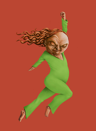 Danced his way to the top. dancing digital art drawing flat color funny hair illustration procreate sketch weird