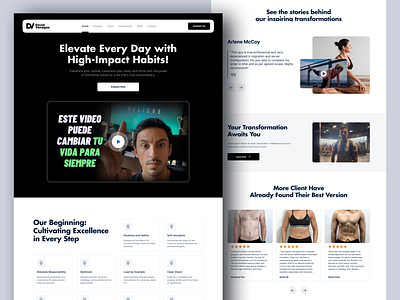 David Vanegas's Top Performance's Website black and white clean ui design fitness fitness landing page go high level gym gym landing page high converting landing page landing page ui minimal minimal landing page sales funnel ui ux webdesign website website design website ui