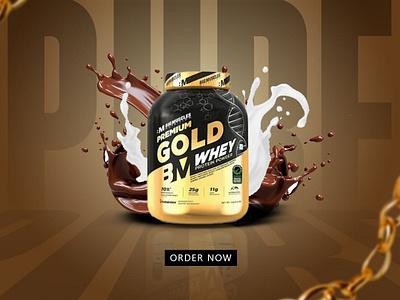 GOLD WHEY AD BANNER branding graphic design