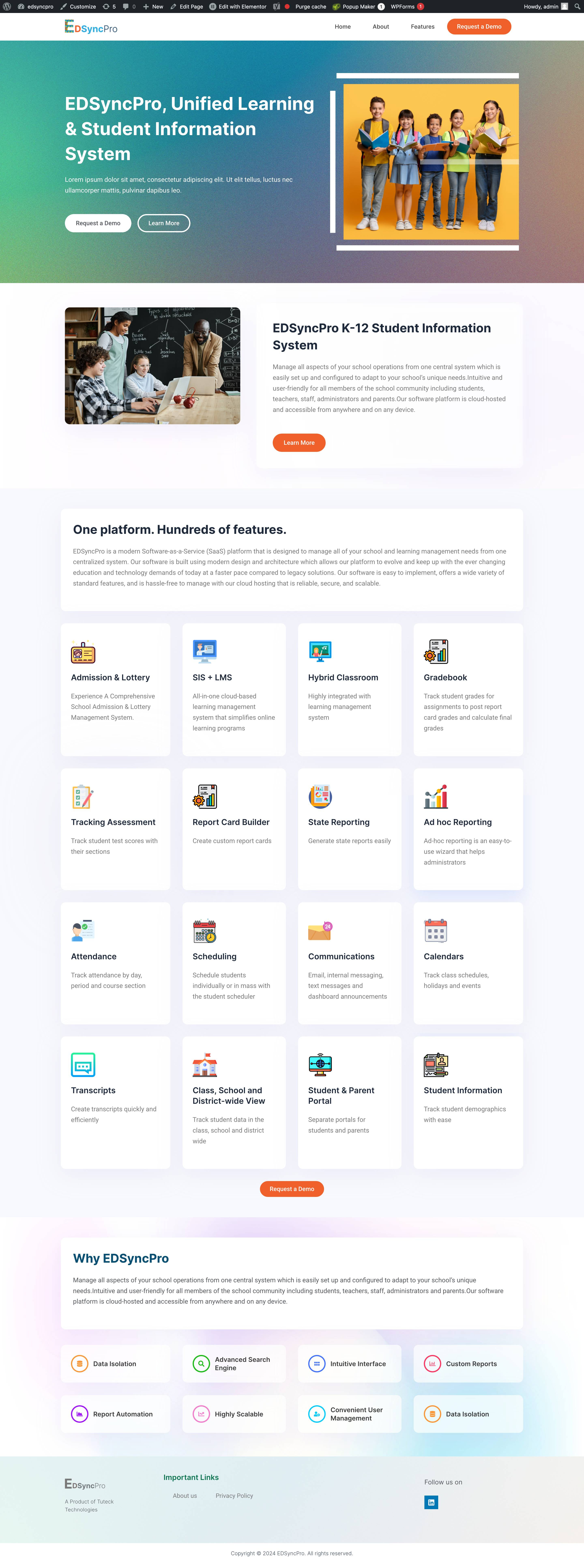 Education Management System branding design ui ux website