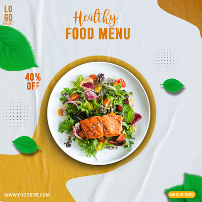 Healthy Food Menu Design food banners food creatives food menu design food posters food social media poster healthy food poster
