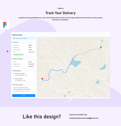 Track Your Delivery - Logistics dashboard design figma saas ui web design
