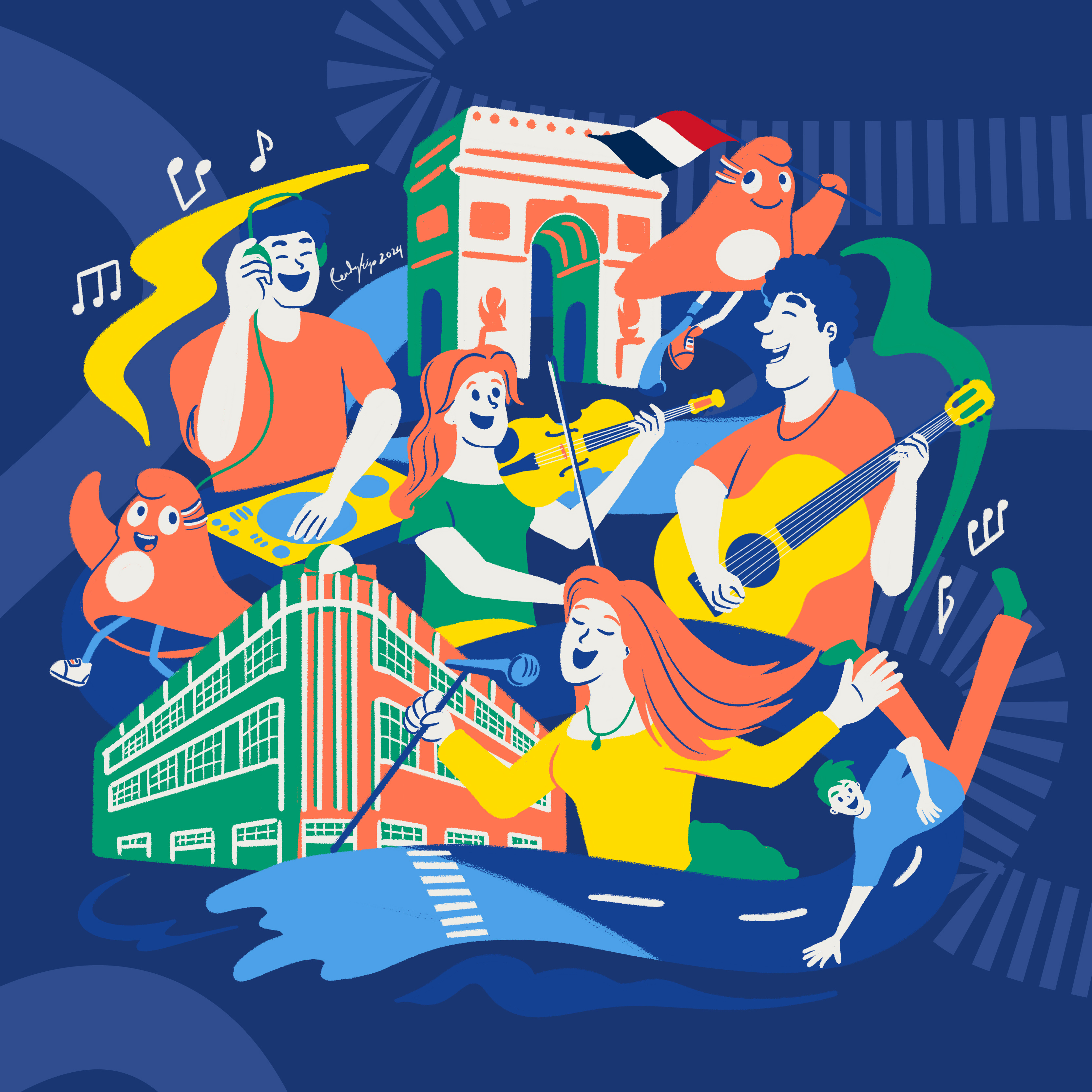 Fête de la Musique Illustration digital illustration france illustration music