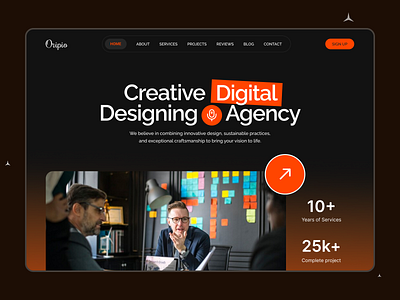 Digital Agency Landing Page Design design design uiux digital agency droip template figma design framer template illustration landing page design oripio oripio design agency product design ui ux designer web design webflow template website design