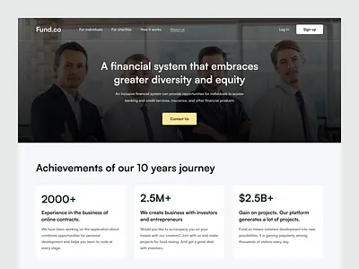 About Page - Crowd Funding Website about about page clean crowd funding design funding halal design homepage design inner page investment investment website landing page uidesign uiux design webpage website website design