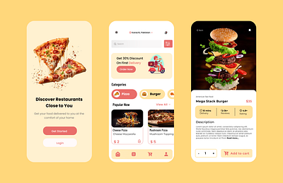 Food Delivery App branding design figma graphic design illustration ui uidesign uiix uiux